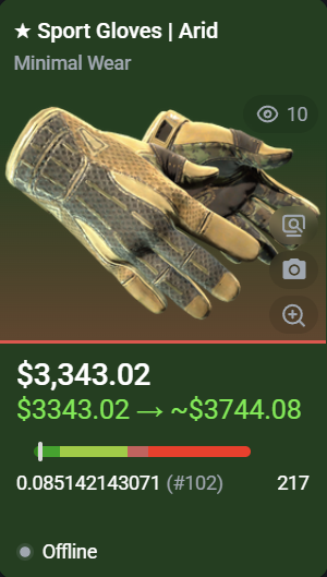 Underpriced listing card