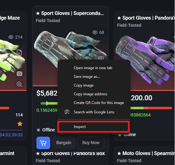 Step 1: Right click Inspect